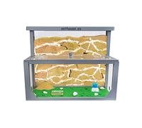 Anthouse.es - Hormiguero Natural de Arena - Kit en Impresión 3D a Forma de L (Sándwich + Caja de Forrajeo) - Granja de Hormigas con Colonia de Hormigas Incluida - 25x20x1 cm y 10x24x10 cm - Gris
