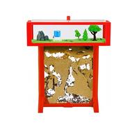 Anthouse Kit Hormiguero en T 3D 15x15 cm con Hormigas Vivas - Rojo | La colonia llega completa: reina, obreras, huevos y larvas, más caja de forrajeo de 20x7x5 cm, arena y pipeta