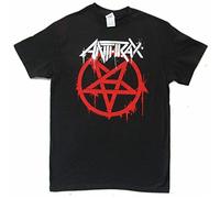 Anthrax Pentathrax Splatter Black T Tshirts Camisetas y Tops New Official Band Merch Pentagram Mens Women T Tshirts Camisetas y Tops 100% Cotton(Large)