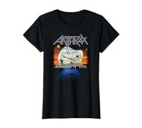 Anthrax Persistence of Time 30th Anniversary Camiseta, Mujer, Negro, XS