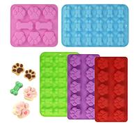 ANTHYTA 5 PCS Moldes de Silicona para Chocolate 3D Moldes de Caramelos Antiadherente Bandejas de Hielo Reutilizable en Forma de Hueso y Pata de Perro para Hacer Dulces Gelatina Pudín Galleta Pastel