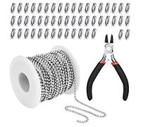 ANTHYTA Extensión de Cadena Con Cuentas de Acero Inoxidable 100PCS - Conectores de Bolas 15m Con Alicate de Joyería Para DIY Joyas Collar