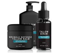 Anti - arrugas tallow balm, esencia de tallow para hombres y crema hidratante para lavado facial, recuperación contra el envejecimiento y reducción de líneas finas (Set)