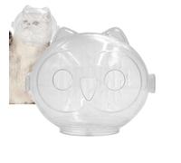 Anti Bite Cat Muzzle, Astronaut Head Cover, 5.83 Inches Lightweight TPE Pet Safety Shield, Spherical Grooming Protector for Kitten Nail Trimming, Clear, Transparent