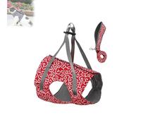 Anti-Break Away Chest Strap Cat Clothes, Niowatchted Cats Dogs Vest Harness and Leash, Anti-Break Away Chest Strap, Soft Adjustable Vest Harnesses for Girl&Boy Cat Walking (Red,L)
