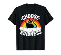 Anti Bullying Rainbow Peace Amable Gato Hippie Elegir Amabilidad Camiseta