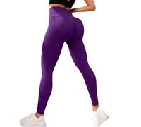 Anti Cellulite Compression 3D Leggings for Women, Butt Lifting Tummy Control, High Waisted Resistance Band. Seamless Ladies Leggings,Running Gym Yoga Clothes Pants (Purple,s)