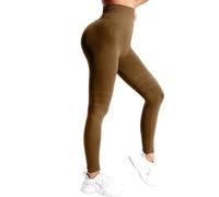 Anti Cellulite Leggings for Women - Tummy Control Seamless 3D Leggings Cellulite, Butt Lifting Pants for Gym Workout (Coffee,M)