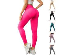 Anti Cellulite Leggings, Resistance Band Leggings for Gym Workout, High Waisted Butt Lifting Tummy Training Control (Rose Red,XXL)