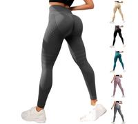 Anti Cellulite Leggings, Resistance Band Leggings for Gym Workout, High Waisted Butt Lifting Tummy Training Control (Grey,XL)