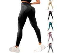Anti Cellulite Leggings, Resistance Band Leggings for Gym Workout, High Waisted Butt Lifting Tummy Training Control (Black,S)