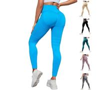 Anti Cellulite Leggings, Resistance Band Leggings for Gym Workout, High Waisted Butt Lifting Tummy Training Control (Blue,XXL)
