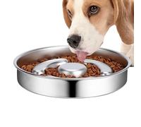 Anti-choke Slow Dog Bowl - 21,8 x 4,1 cm Stainless Steel Slow Feeder Dish | No Skid Feeding Bowl For Dogs, Slows Eating Speed, Reduces Bloating, Promotes Healthy Digestion, Suitable For Puppies, Adult