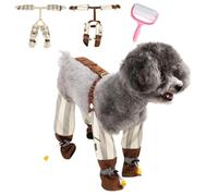 Anti Dirt Pants for Dogs,Waterproof Dog Suspender Boots,Anti-Slip Dog Paw Protector Shoes,Pet Adjustable Outdoor Boots for Rain Snow Walking (Brown, XXL)