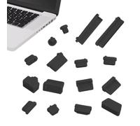 Anti Dust Plugs - Computer Port Dust Plugs, Laptop Port Cover and Universal Laptop Plug | 16*PCS Silicone Dusts Proof Stoppers For Type C PC Case Box Shield Set Black White Clear Mixed