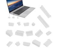 Anti Dust Plugs - Computer Port Dust Plugs, Laptop Port Cover and Universal Laptop Plug | 16*PCS Silicone Dusts Proof Stoppers For Type C PC Case Box Shield Set Black White Clear Mixed