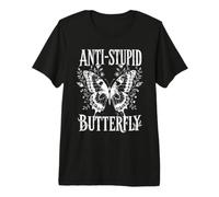 Anti-estúpido Mariposa Floral Introvertido Cita Antisocial Camiseta Premium