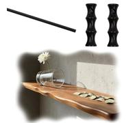 Anti Fall Cabinet Shelf Rail Bar 8 12 16 20 24 30 38 in, Aluminum Pole Guard Rail for Hanging Shelf, Metal Decor Shelf Fence Rod and Connector Posts(Black C,16in/41cm)