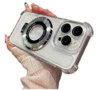 Anti-Fall Four Corners Magnetic Phone Case with Invisible Ring Stand,Transparent Slim Phone Case For Samsung S25 Ultra, S24, S23, S22 Series (Transparent,S25)