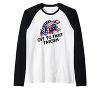 Anti Fascism Frogs Against Fascism Frog Off to Fight Fascism Camiseta Manga Raglan