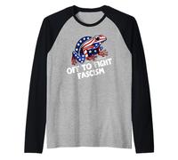Anti Fascism Frogs Against Fascism Off to Fight Fascism Frog Camiseta Manga Raglan