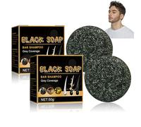 Anti Gray Bar, Hair Darkening Shampoo Bar, Grey Hair Reverse Bar, Charcoal Shampoo Bar for Gray Hair, Natural Grey Gloss Soap, Pack of 2