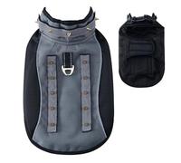 Anti-Kojoten Hundegeschirr Mit Stacheln - Bissfeste Schutzweste Für Kleine & Mittlere Hunde | Verstellbares Sicherheitsgeschirr Für Camping & Nachtwanderungen | Robustes Polyester, S/M, Schwarz