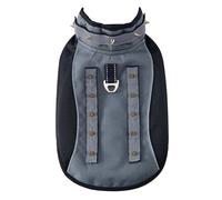 Anti-Kojoten Hundegeschirr Mit Stacheln - Bissfeste Schutzweste Für Kleine & Mittlere Hunde | Verstellbares Sicherheitsgeschirr Für Camping & Nachtwanderungen | Robustes Polyester, S/M, Schwarz