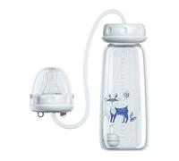Anti Kolik Flasche - 240ml Auslaufsicheres Silikon Trinkfläschchen Mit Sauger Und Strohhalm, Tragbare Kinderflasche Für Und Mädchen, Praktisch Für Indoor Outdoor Zuhause Schlafzimmer Wohnzimmer