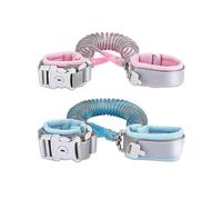 Anti-lost Wrist Tie (8.2'+66.56), Wrist Leash for Toddler Kids with Key Lock, Set Of 2, Pink And Blue