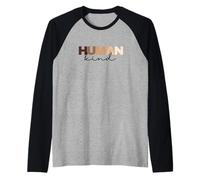 Anti Racismo Humano Amable Tono de Piel Inclusión Fin Racismo Camiseta Manga Raglan