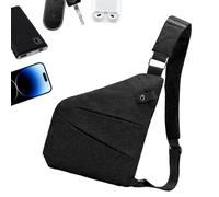 Anti robo - Bolsa de viaje para hombres - Bolsa pequeña para hombres, impermeable anti robo - Bolsa de cuerpo - Bolsa de hombro con correas para hombres, personas, Negro , ver descripción