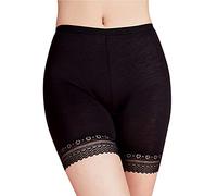 Anti Rozaduras Bragas Mujer Verano Elástico Falda Braguitas Invisible Sin Costuras Bóxer Moldeador Panty Antiroces (Negro, L)