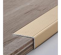 Anti-Slip Aluminum Stair Treads for Tile/Wood/Laminate,Transition Strip L-Shaped Flooring Transition for Staircase, Edge Protector Decoration, Edging Trim Strip(Gold)
