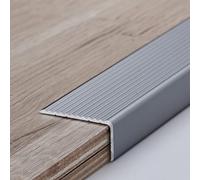 Anti-Slip Aluminum Stair Treads for Tile/Wood/Laminate,Transition Strip L-Shaped Flooring Transition for Staircase, Edge Protector Decoration, Edging Trim Strip(Iron)
