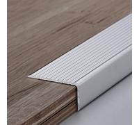 Anti-Slip Aluminum Stair Treads for Tile/Wood/Laminate,Transition Strip L-Shaped Flooring Transition for Staircase, Edge Protector Decoration, Edging Trim Strip(Silver)