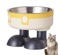 Anti-Slip Cat Bowl, Non-Tip Pet Bowls, Cat Bowls for Food, Indoor Cat Food Bowls, 14x14x10.5 cm, Creative Cat Feeding Bowls for Food and Water, Indoor Cats, Red Green and Yellow