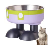 Anti-Slip Cat Bowl, Non-Tip Pet Bowls, Cat Bowls for Food, Indoor Cat Food Bowls, 14x14x10.5 cm, Creative Cat Feeding Bowls for Food and Water, Indoor Cats, Red Green and Yellow