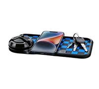 Anti Slip Dashboard Mat, Rotating Phone Holder, 10.24x5.91x1.18 Inches Portable Pad with Parking Number, Silicone Car Organizer, Stylish Interior Mat with Compact Design, Vehicle Accessory for Keys