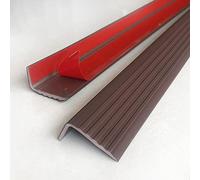 Anti-Slip Edge Protector for Kindergarten/Hospital,Transition Strip Stair Treads for Wooden Steps, PVC Edging Trim Strip on Tile/Wood/Laminate, Customizable(Brown)
