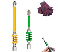 Anti-Slip Magnetic Phillips Bit with Spring, 2025 New Strong Magnetic Durability Screwdriver Drill Bit Set, No More Slipping of Saw Teeth,for Electric Hand Tool (65mm+110mm) (65+90mm)