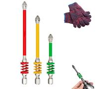 Anti-Slip Magnetic Phillips Bit with Spring, 2025 New Strong Magnetic Durability Screwdriver Drill Bit Set, No More Slipping of Saw Teeth,for Electric Hand Tool (65mm+110mm) (65+90+110mm)
