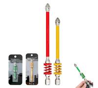 Anti-Slip Magnetic Phillips Bit with Spring, 2025 New Strong Magnetic Durability Screwdriver Drill Bit Set, No More Slipping of Saw Teeth,One Push to Eject Quickly (90+110mm)