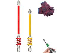 Anti-Slip Magnetic Phillips Bit with Spring, 2025 New Strong Magnetic Durability Screwdriver Drill Bit Set, No More Slipping of Saw Teeth,for Electric Hand Tool (65mm+110mm) (90+110mm)