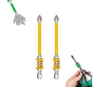 Anti-Slip Magnetic Phillips Bit with Spring, Strong Magnetic Durability Screwdriver Drill Bit Set, Eject Quickly, No More Slipping of Saw Teeth,for Electric Hand Tool (90MM * 2Pcs)