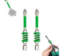 Anti-Slip Magnetic Phillips Bit with Spring, Strong Magnetic Durability Screwdriver Drill Bit Set, Eject Quickly, No More Slipping of Saw Teeth,for Electric Hand Tool (65MM * 2Pcs)