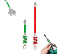 Anti-Slip Magnetic Phillips Bit with Spring, Strong Magnetic Durability Screwdriver Drill Bit Set, Eject Quickly, No More Slipping of Saw Teeth,for Electric Hand Tool (65MM+110MM)
