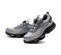 Anti-Smashing and Anti-Puncture Work Safety Shoes, Rotating Button Buckle Shoelace Labor Insurance Shoes, Breathable Fly Weaving Labor Protection Shoes, Outdoor Adventure Sports Safety Sneakers (Colo