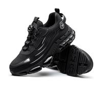 Anti-Smashing and Anti-Puncture Work Safety Shoes, Rotating Button Buckle Shoelace Labor Insurance Shoes, Breathable Fly Weaving Labor Protection Shoes, Outdoor Adventure Sports Safety Sneakers (Colo