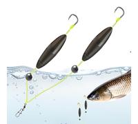 Anti-Snag Twin Hook Fishing Rig with Reverse Setup, Grass-Resistant Floating Bait Gear, Stainless Steel Ideal for Men, Women, Beginner Anglers Targeting Bottom Fish, 1 Piece